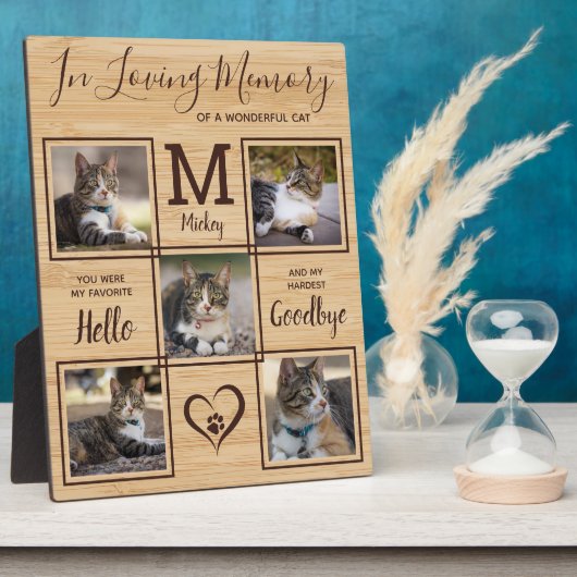 Erinnerung an Haustiere Personalisiert 5 Cat Foto Fotoplatte (Seite)