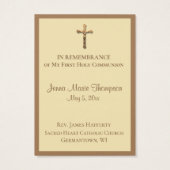 Erinnerung an Heilige Karte Chalice Erste Heilige (Rückseite)