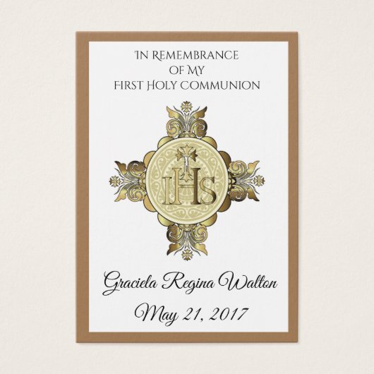 Erinnerung an Heilige Karte Chalice Erste Heilige (Vorderseite)