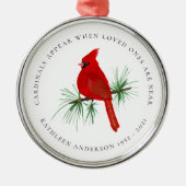 Erinnerung an Kardinal Ornament Aus Metall (Vorne)