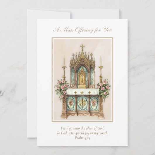 Erinnerung an katholische Massen, die Absichten bi Mitteilungskarte (Vorderseite)