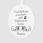 Erinnerung an meine Herztoten Personalisiert Ornament (Vorderseite)