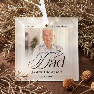 Erinnerung an Papa - Andenkenfoto Ornament Aus Glas