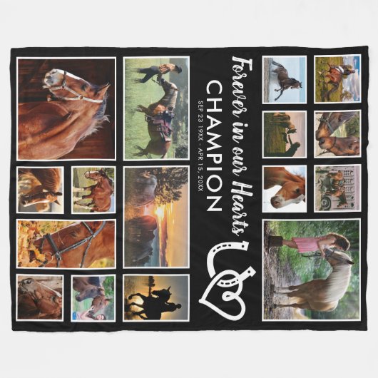 Erinnerung an Pferde | Forever in unseren Herzen Fleecedecke (Vorderseite (Horizontal))