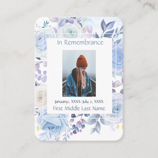 Erinnerung an Pocket Keepake Memorial Hummingbird Visitenkarte (Vorderseite)