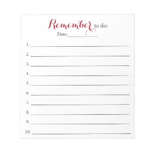 Erinnerung an To-Do-Liste-Organizer mit Datum Notizblock