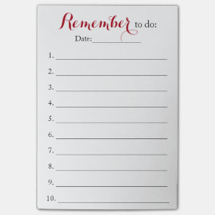 Erinnerung an To-Do-Liste-Organizer mit Datum Post-it Klebezettel