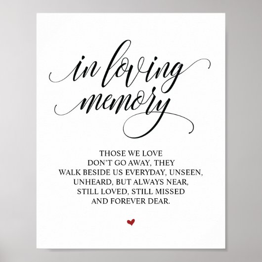 Erinnerung an unser Herz-Gedächtniszeichen Poster (Vorne)