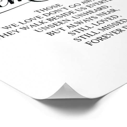 Erinnerung an unser Herz-Gedächtniszeichen Poster (Ecke)