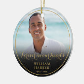 Erinnerung an Weihnachten im Foto Keramik Ornament (Links)