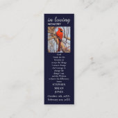 Erinnerung Beileid Kardinal Malerei Gebet Telefonnummerkarte (Vorderseite)