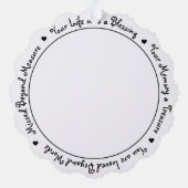 Erinnerung Beileid Keepake Memorial-Foto Ornament Karte (Rückseite)