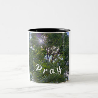 Erinnerung: "Bete" Zweifarbige Tasse