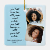 Erinnerung bleibt der Verlust von Fotos Keramikornament (Rückseite)