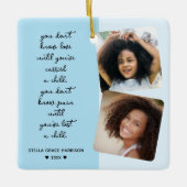 Erinnerung bleibt der Verlust von Fotos Keramikornament (Vorderseite)