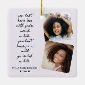 Erinnerung bleibt der Verlust von Fotos Keramikornament (Rückseite)