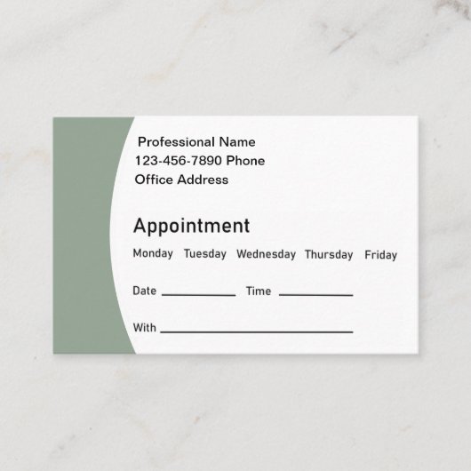 Erinnerung Business Cards Terminkarte (Vorderseite)