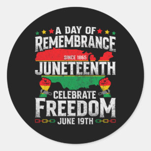 Erinnerung Celebrate Freedom Juneteente Black Runder Aufkleber