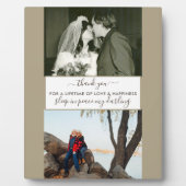 Erinnerung Custom 2 Foto Beige Brown Fotoplatte (Vorderseite)