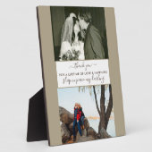 Erinnerung Custom 2 Foto Beige Brown Fotoplatte (Seite)