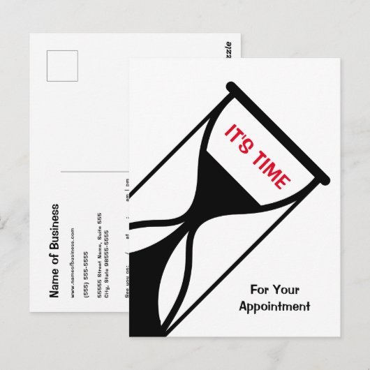 Erinnerung der Ernennung Einfach und Generic Hourg Postkarte (Vorne/Hinten)