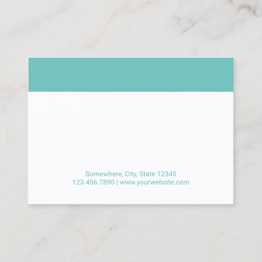 Erinnerung der Ernennung Moderne Aquamarine fette  Terminkarte (Rückseite)