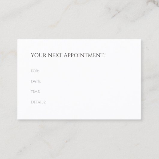 Erinnerung der Ernennung Modernes Minimalistisches Terminkarte (Vorderseite)