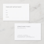 Erinnerung der Ernennung Modernes Minimalistisches Terminkarte (Vorne/Hinten)