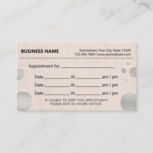 Erinnerung der Ernennung Silver Dots Blush Pink Terminkarte (Vorderseite)