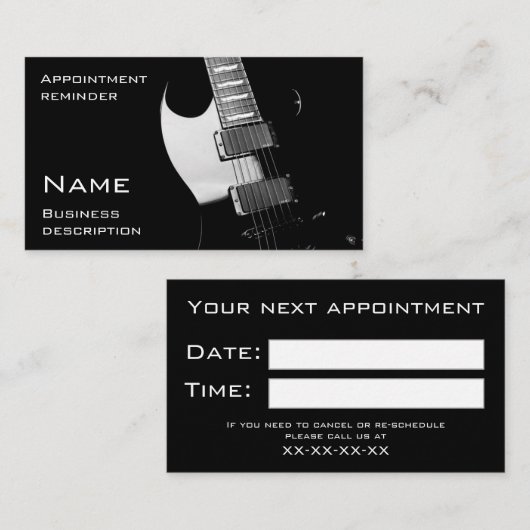 Erinnerung der Ernennung Visitenkarte (Vorne/Hinten)