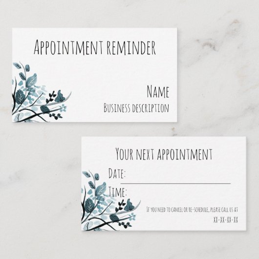 Erinnerung der Ernennung Visitenkarte (Vorne/Hinten)