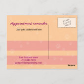 Erinnerung der Ernennung von Hund Groomer Postkarte (Rückseite)