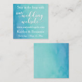 Erinnerung der Hochzeitswebsite aquamarin & blau Begleitkarte (Vorne/Hinten)