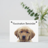 Erinnerung der Impfung Welpe Postkarte (Stehend Vorderseite)