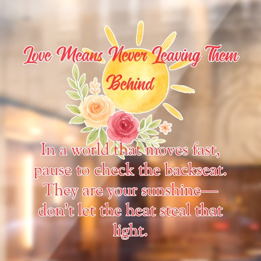 Erinnerung der Kindersicherheit Fensteraufkleber (Blatt 2)