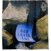 Erinnerung der Liebe Gottes für dich. Christlicher Duschvorhang (Vorderseite)