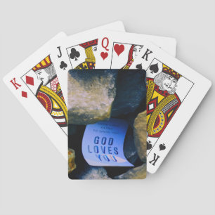 Erinnerung der Liebe Gottes für dich. Christlicher Spielkarten
