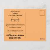 Erinnerung der optometrischen Ernennung Postkarte (Rückseite)