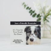 Erinnerung der optometrischen Ernennung Postkarte (Stehend Vorderseite)