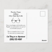 Erinnerung der optometrischen Ernennung Postkarte (Rückseite)