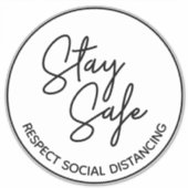 Erinnerung der Sicherheit: "Bleibe sichere" Sozial Aufkleber (Vorderseite)