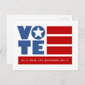 Erinnerung der Wähler/Wahlen Postkarte (Vorne/Hinten)