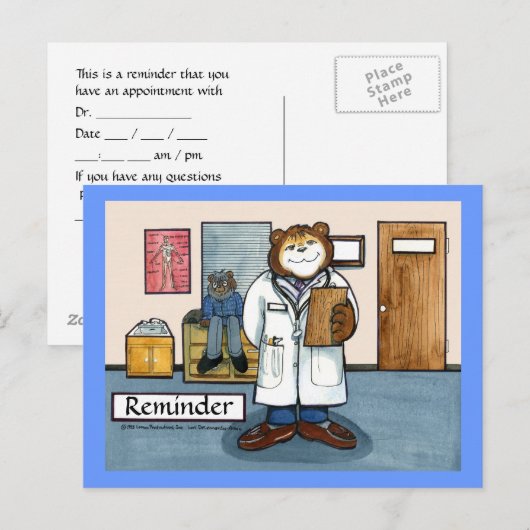 Erinnerung des Arztes Postkarte (Vorne/Hinten)