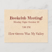 Erinnerung des Buchclubs Postkarte (Vorderseite)