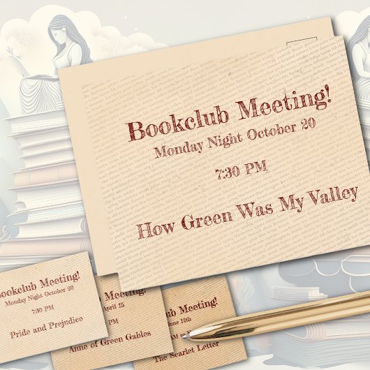 Erinnerung des Buchclubs Postkarte
