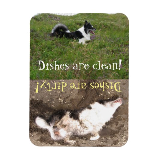 Erinnerung des Geschirrspülers, sauber und schmutz Magnet (Vertikal)