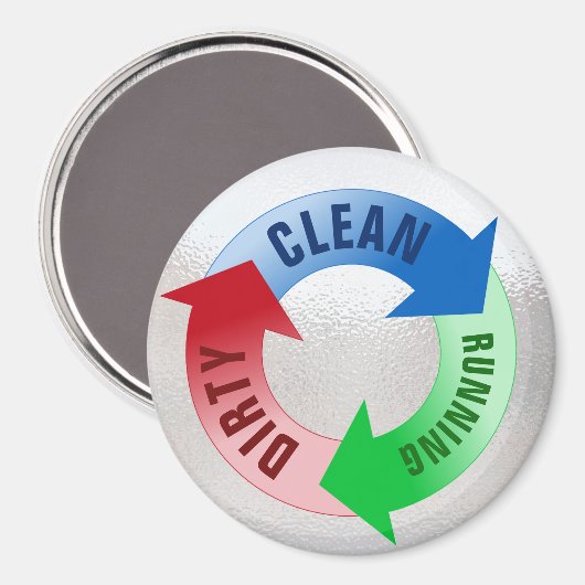 Erinnerung "Dirty Clean Running Dishwasher Status" Magnet (Vorderseite/Rückseite)