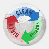 Erinnerung "Dirty Clean Running Dishwasher Status" Magnet (Vorne)