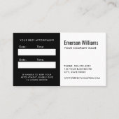 Erinnerung eines benutzerdefinierten Schwarzweißlo Terminkarte (Vorderseite)