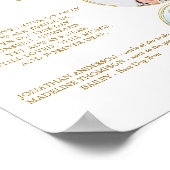 Erinnerung Elegante Gold 3 Foto Hochzeitsfeier Poster (Ecke)